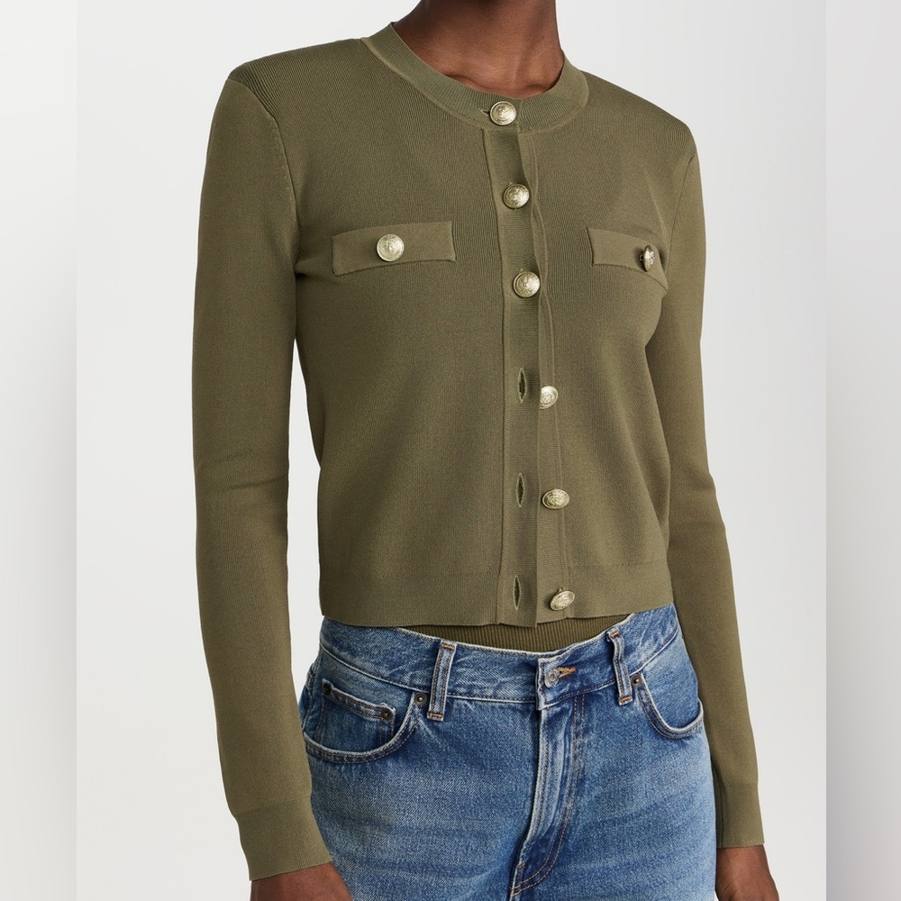 L’AGENCE Toulouse Crop Crew Neck Cardigan XL